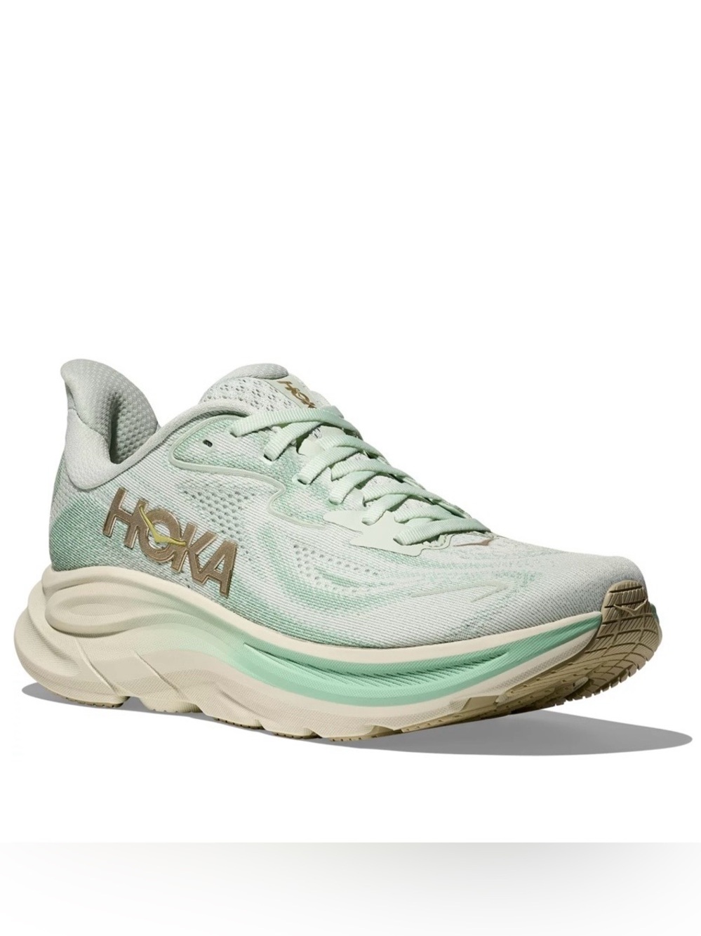 Hoka Clifton 10 Seaglass and Jade Running Shoes